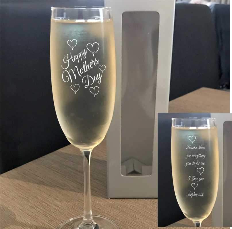 Personalised Bohemia Crystal Champagne Glass Gift Engrave Works