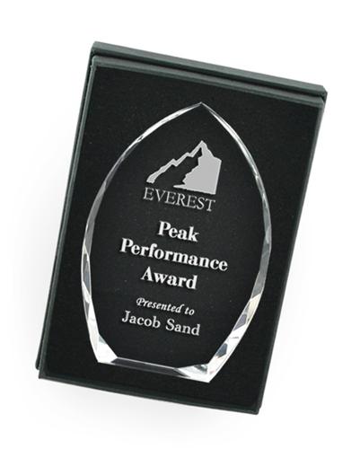 Crystal Clear Arch Corporate Award - Avail in 3 sizes trophies and awards Engrave Works