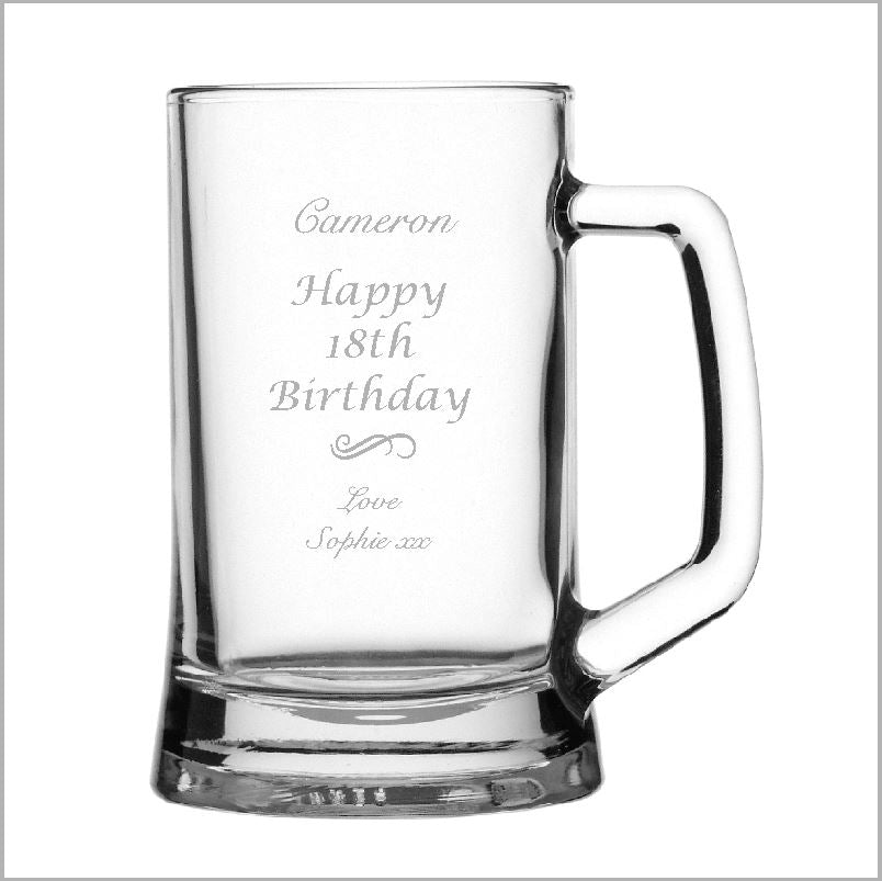 Birthday Engraved Beer Mug Glass Engrave Works Classic without Gift Box 