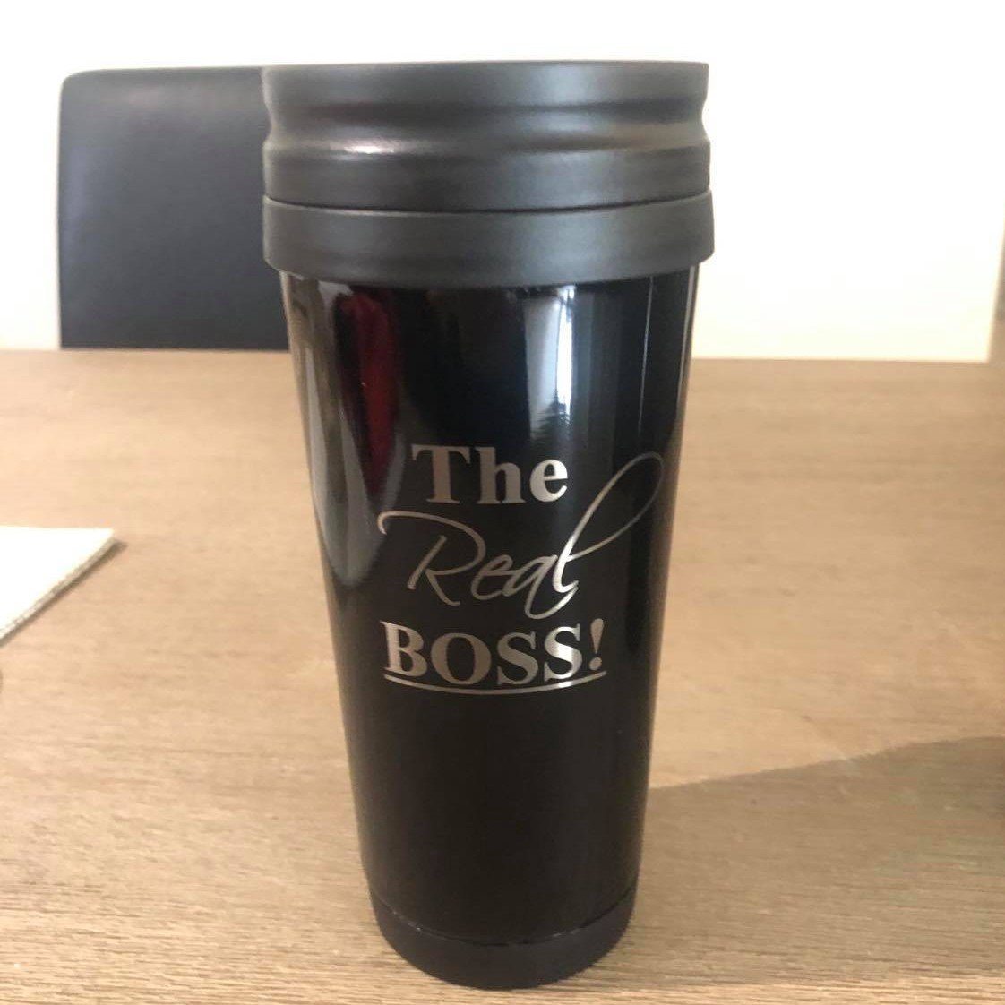 The Boss and Real Boss Travel Mugs Engrave Works The Real Boss - Single Mug