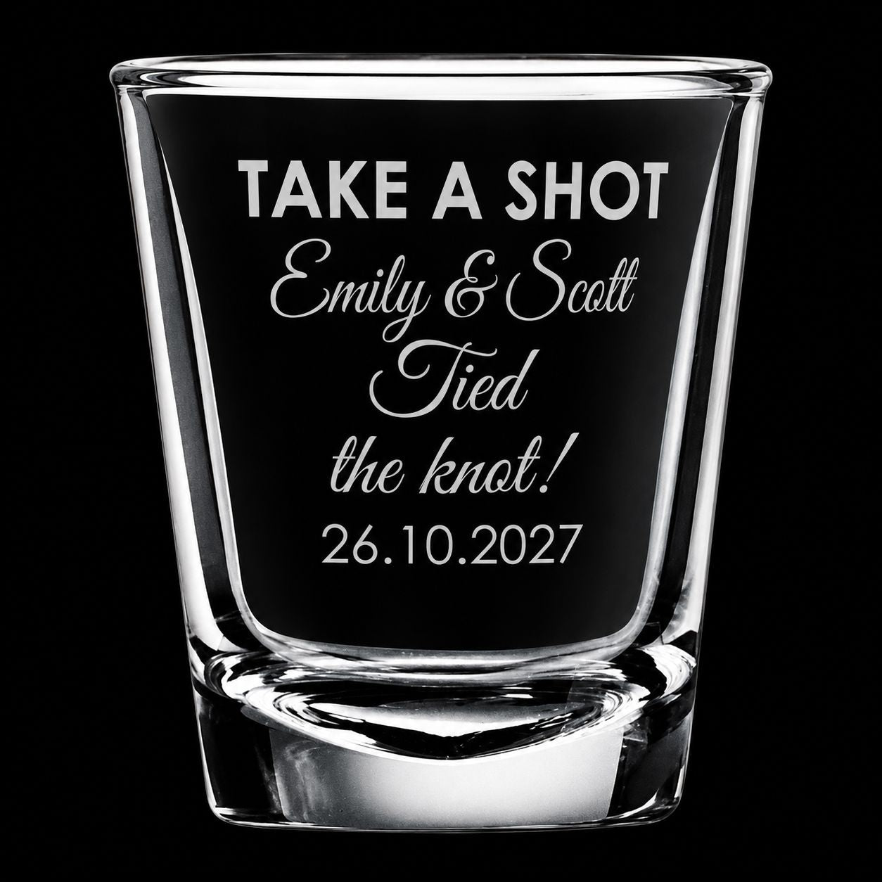 Engraved Wedding Favour Shot Glasses Personalised Glasses Engrave Works 