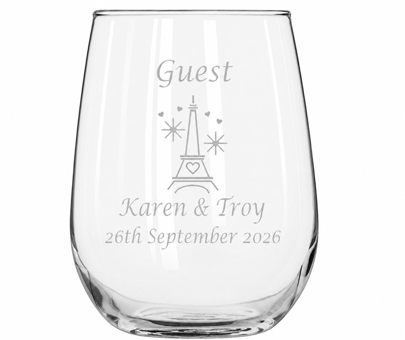 Engraved Libbey Stemless Wine Glasses 503ml Personalised Glasses Engrave Works 