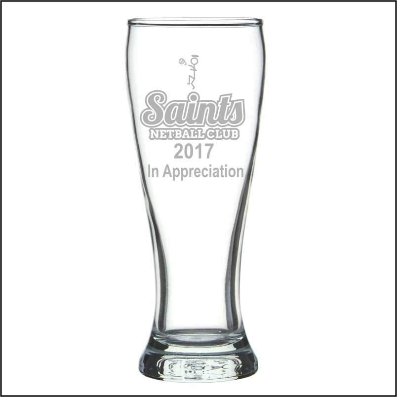 Engraved Beer Brasserie Glasses 425ml Personalised Glasses Engrave Works 