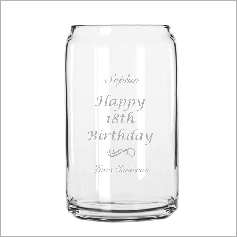 Birthday Engraved Can Shape Glass Engrave Works Classic 