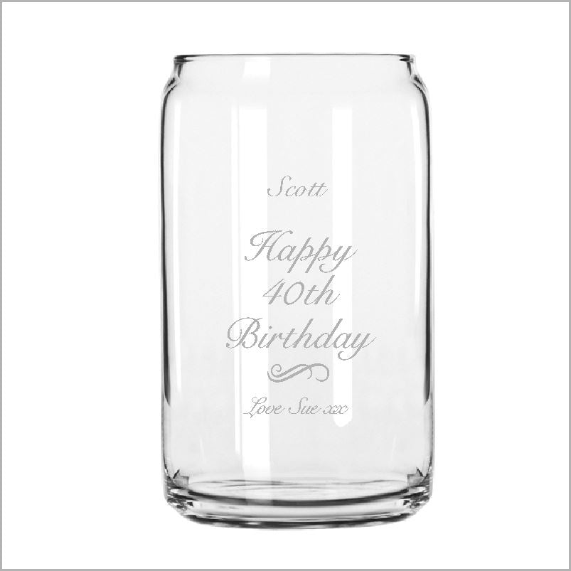 Birthday Engraved Can Shape Glass Engrave Works Fancy 