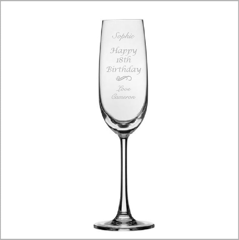 Birthday Engraved Champagne Glass Engrave Works Classic 