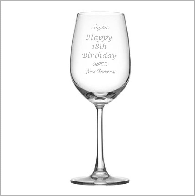 Birthday Engraved Wine Glass Engrave Works Classic without Gift Box 