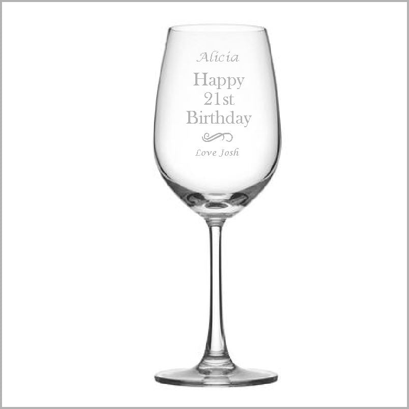 Birthday Engraved Wine Glass Engrave Works Modern without Gift Box 