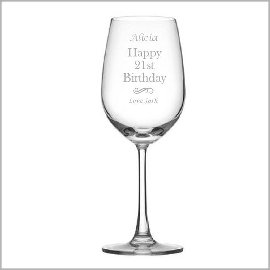 Birthday Engraved Wine Glass Engrave Works Modern without Gift Box 