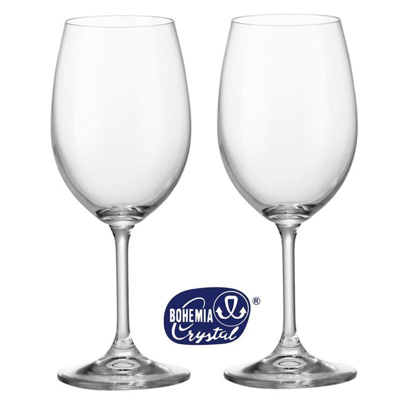Bohemia Crystal Glassware - Pair Of Bohemia Crystal Wine Goblets With Engraving