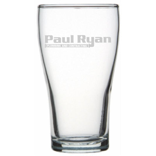 Corporate - Conical Beer Glass Engraved Personalised Glasses Engrave Works 