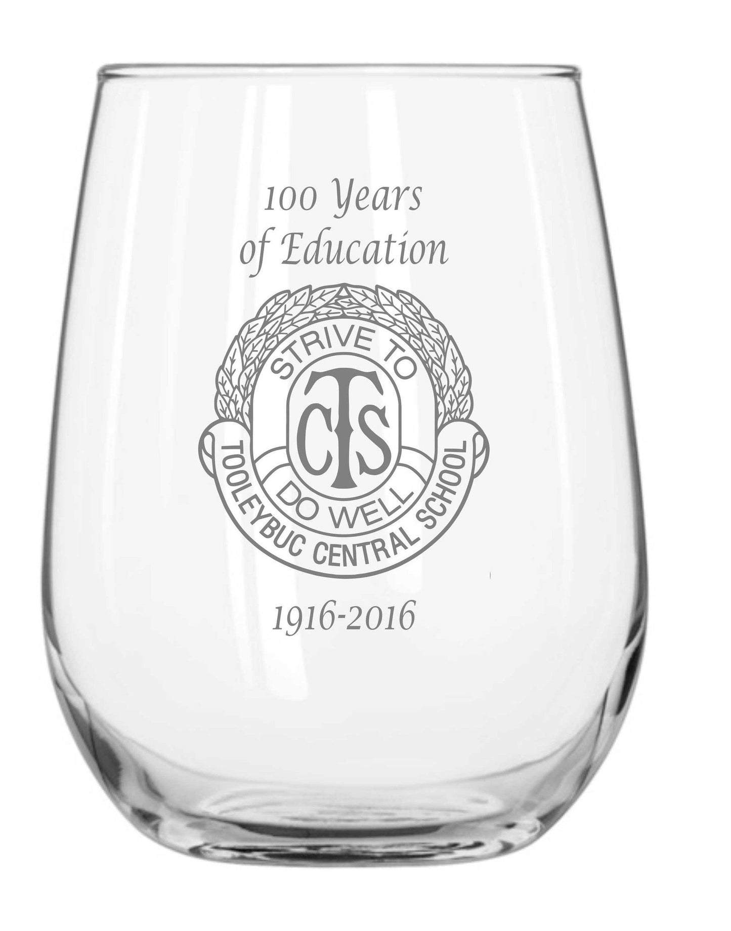 Personalised Glasses - Corporate - Stemless Wine Glass Engraved
