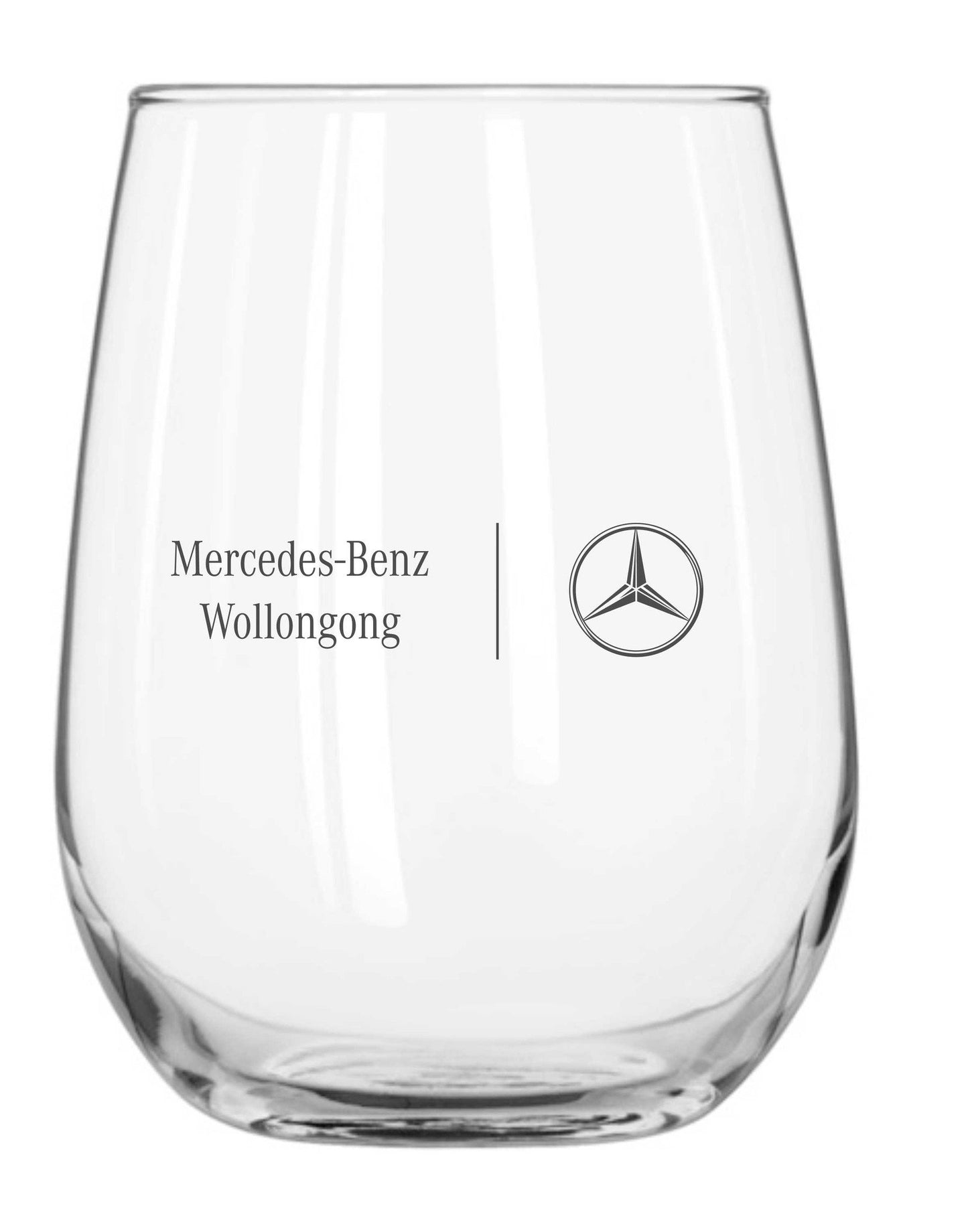 Personalised Glasses - Corporate - Stemless Wine Glass Engraved