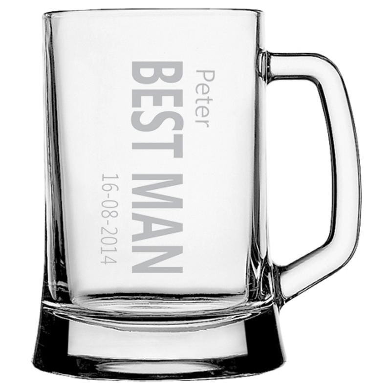 Personalised Glasses - Engraved Beer Mug 500ml - Bridal Party