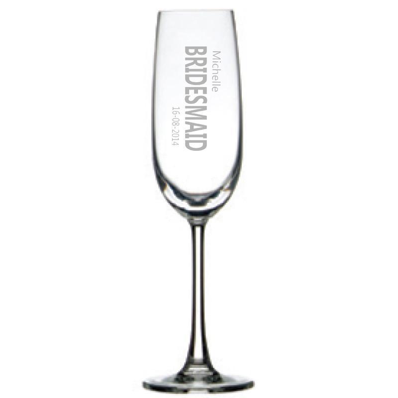 Personalised Glasses - Engraved Champagne Glass - Bridal Party , Set Of 6