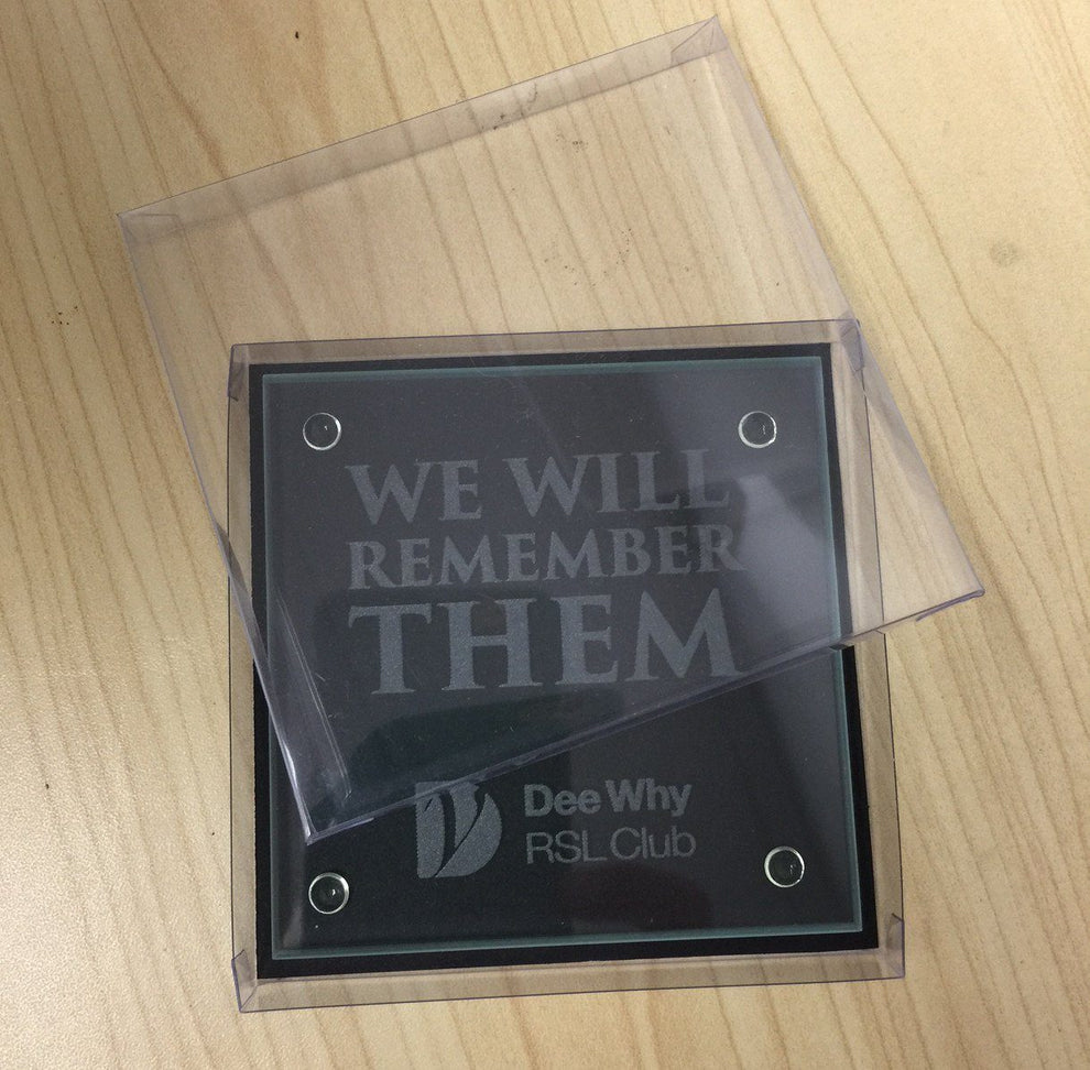 Personalised Glass Coasters Australia Wide Delivery Engrave Works