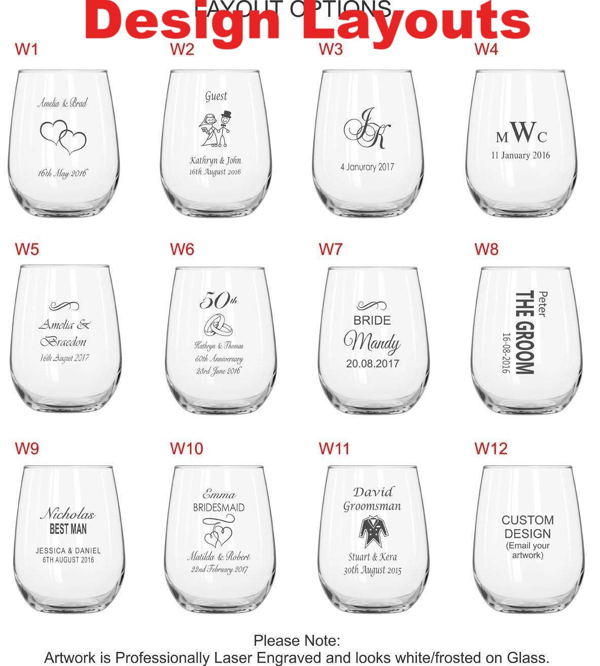 Personalised Glasses - Engraved Stemless Wine Glass Tumbler 503ml