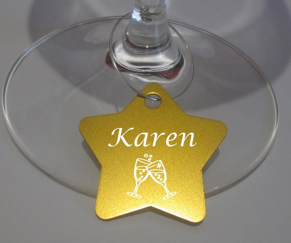 Personalised Glasses - Personalised Wine Charms Engraved