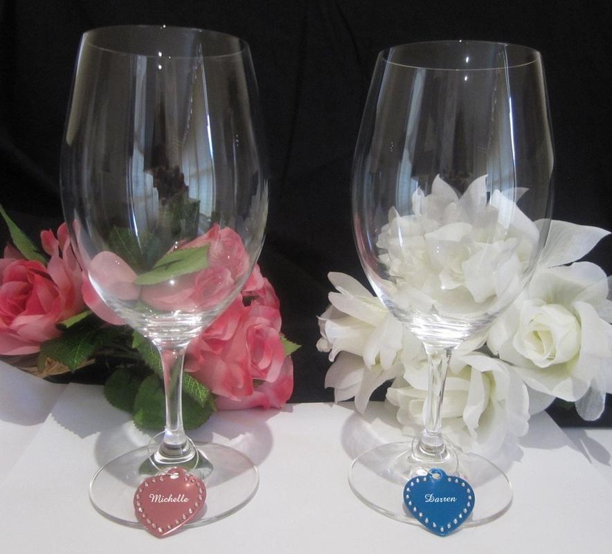 Personalised Glasses - Swarovski Crystal Wine Glass Charms Engraved