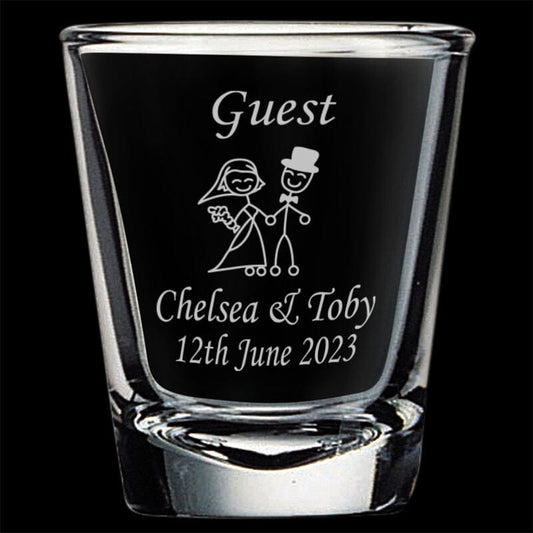 Engraved Wedding Favour Shot Glasses Personalised Glasses Engrave Works 