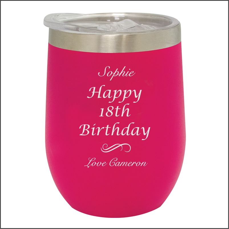 Personalised Mothers Day Stainless Steel Stemless Wine Tumbler Engrave Works 