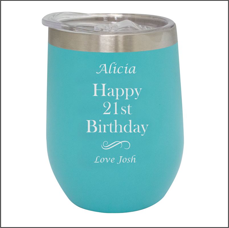 Personalised Stainless Steel Stemless Wine Tumbler Engrave Works 