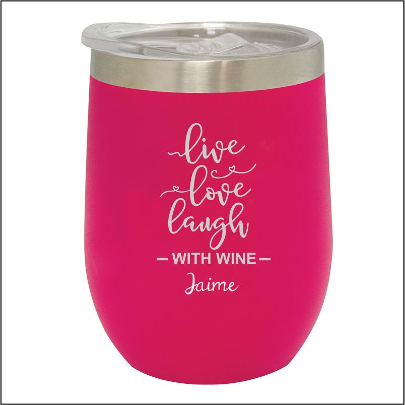 Personalised Mothers Day Stainless Steel Stemless Wine Tumbler Engrave Works 