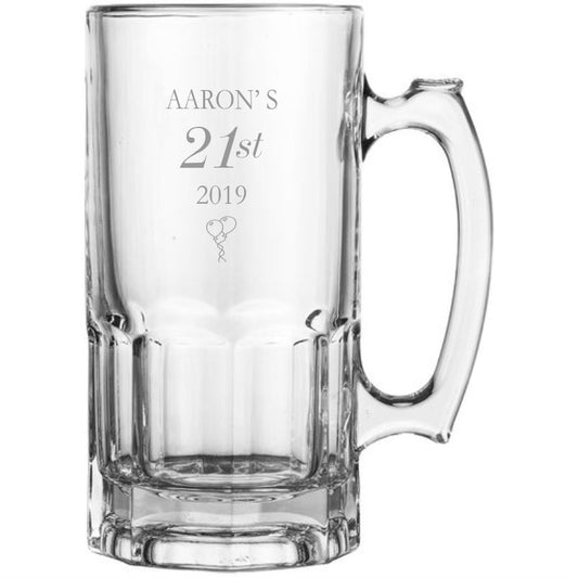 Engraved Super Beer Mug Glasses 1lt Personalised Glasses Engrave Works 