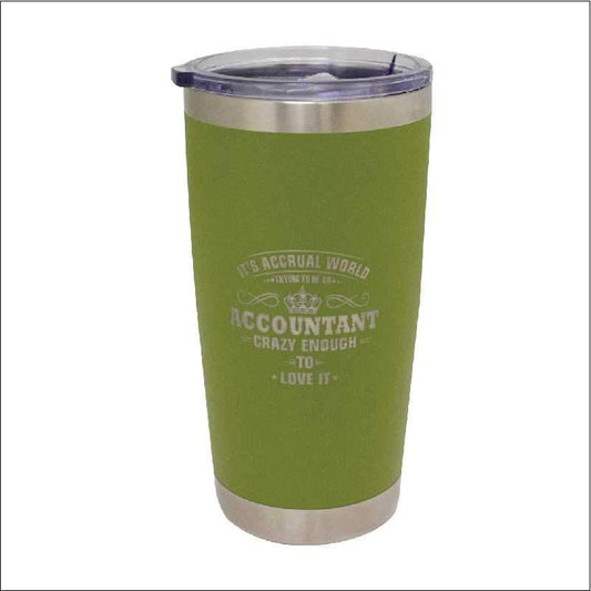 Personalised Travel Mug Tumbler Olive 590ml Engrave Works Olive 