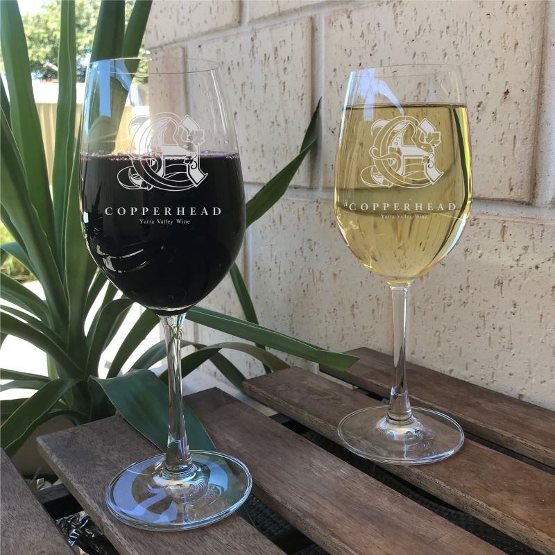 engraved logo wine glasses